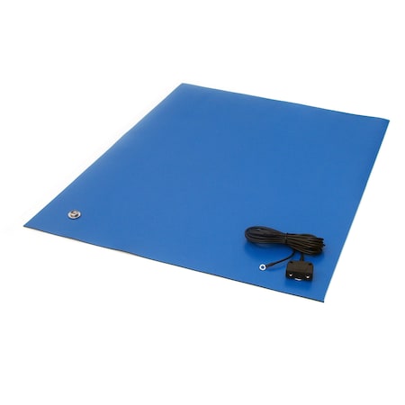 36 X 48 X .080, Royal Blue, Rubber Table Mat, Including Hardware